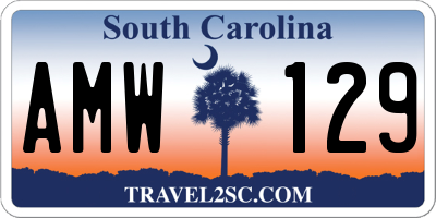 SC license plate AMW129