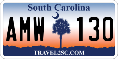 SC license plate AMW130