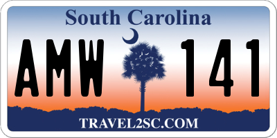 SC license plate AMW141