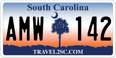 SC license plate AMW142