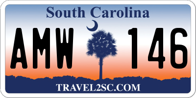 SC license plate AMW146