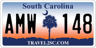 SC license plate AMW148