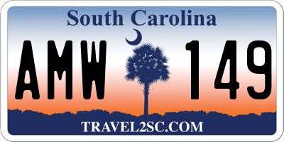 SC license plate AMW149