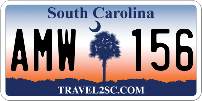 SC license plate AMW156
