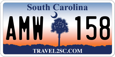 SC license plate AMW158