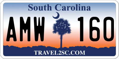 SC license plate AMW160