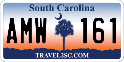 SC license plate AMW161
