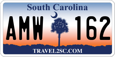 SC license plate AMW162