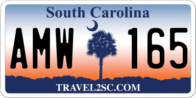 SC license plate AMW165