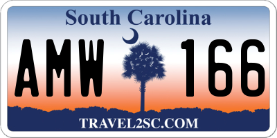 SC license plate AMW166