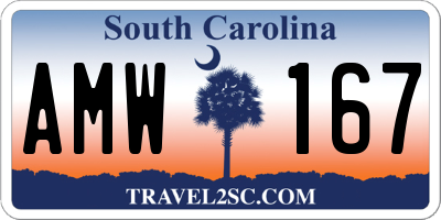 SC license plate AMW167