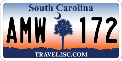 SC license plate AMW172