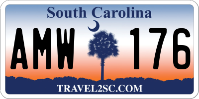 SC license plate AMW176
