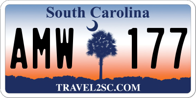 SC license plate AMW177