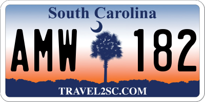 SC license plate AMW182