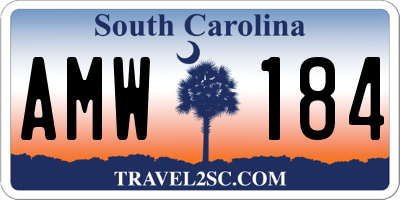 SC license plate AMW184