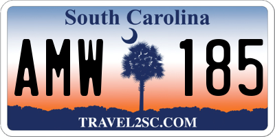 SC license plate AMW185