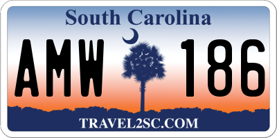 SC license plate AMW186