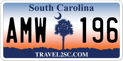 SC license plate AMW196