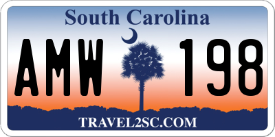 SC license plate AMW198