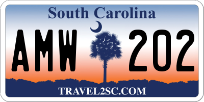 SC license plate AMW202