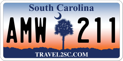 SC license plate AMW211