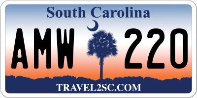 SC license plate AMW220