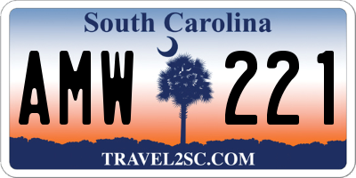SC license plate AMW221