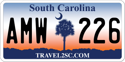 SC license plate AMW226