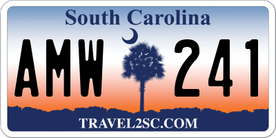 SC license plate AMW241