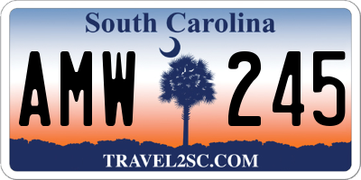 SC license plate AMW245