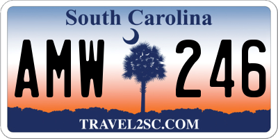 SC license plate AMW246