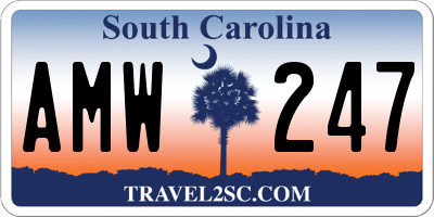 SC license plate AMW247