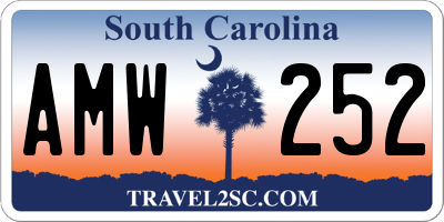 SC license plate AMW252