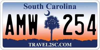 SC license plate AMW254