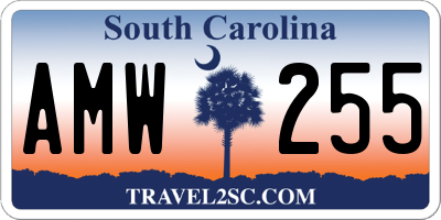 SC license plate AMW255