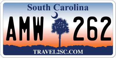SC license plate AMW262
