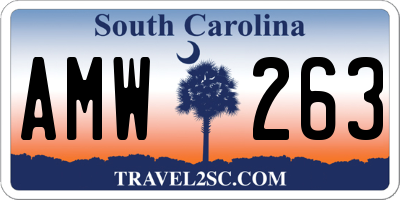SC license plate AMW263