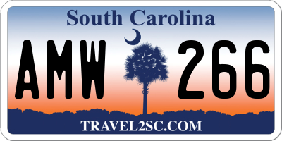 SC license plate AMW266