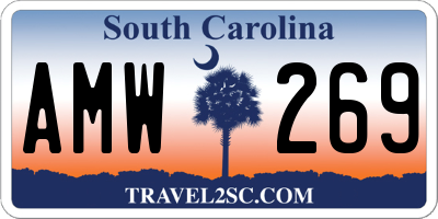 SC license plate AMW269