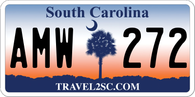SC license plate AMW272