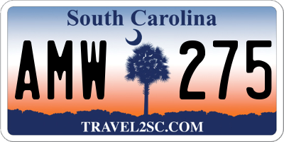 SC license plate AMW275