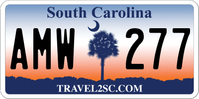 SC license plate AMW277