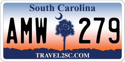SC license plate AMW279