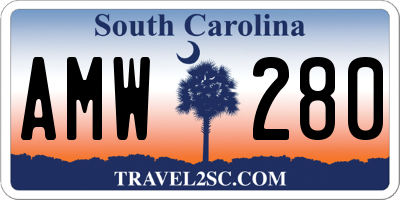SC license plate AMW280
