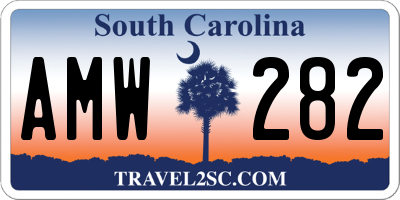 SC license plate AMW282
