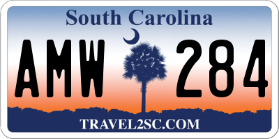 SC license plate AMW284