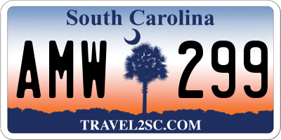 SC license plate AMW299