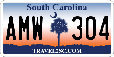 SC license plate AMW304