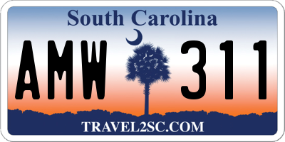 SC license plate AMW311